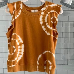 T. La (from Anthropologie) ruffle-sleeve sweatshirt tank